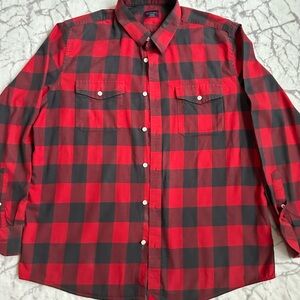 UNTUCKit Barrelstone Men XXL Flannel Shirt Burgundy Black Plaid Cotton, Soft